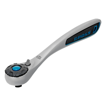 Ключ-трещотка 1/4", CrV, 120 зубьев, с быстрым сбросом, цельнометаллический, хром Gross