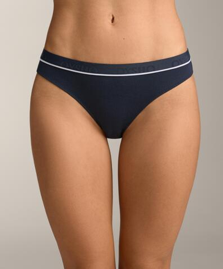 OYSHO Набор из трех классических трусиков из хлопковой смеси в рубчик, желтый