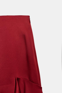 ZARA ЮБКА МИДИ С ВОЛАНАМИ — ZW COLLECTION, КРАСНЫЙ