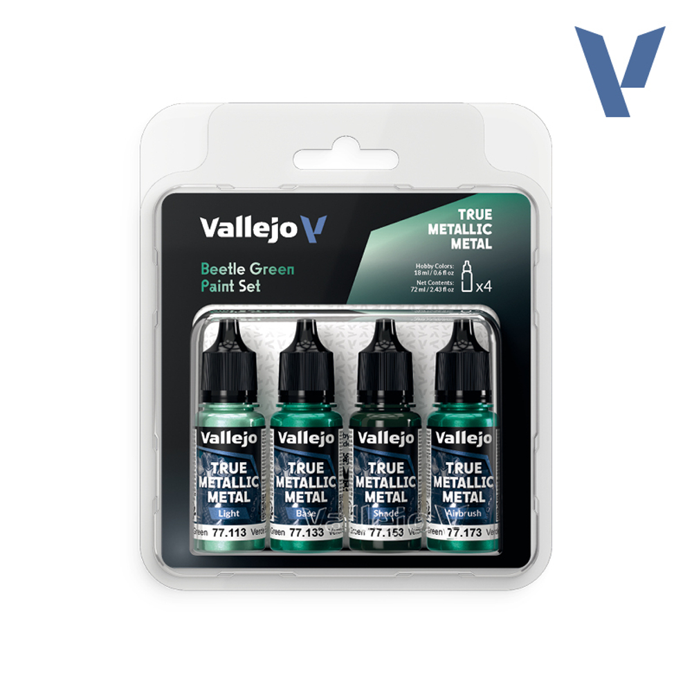Vallejo True Metallic Metal - набор Beetle Green