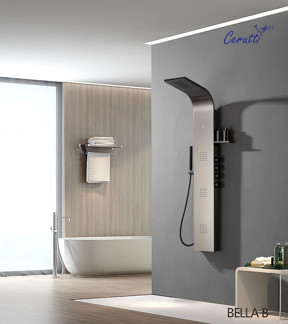 Душевая панель Ceruttispa БЕЛЛА (BELLA) B CT9254 из нержавеющей стали, цвет черный
