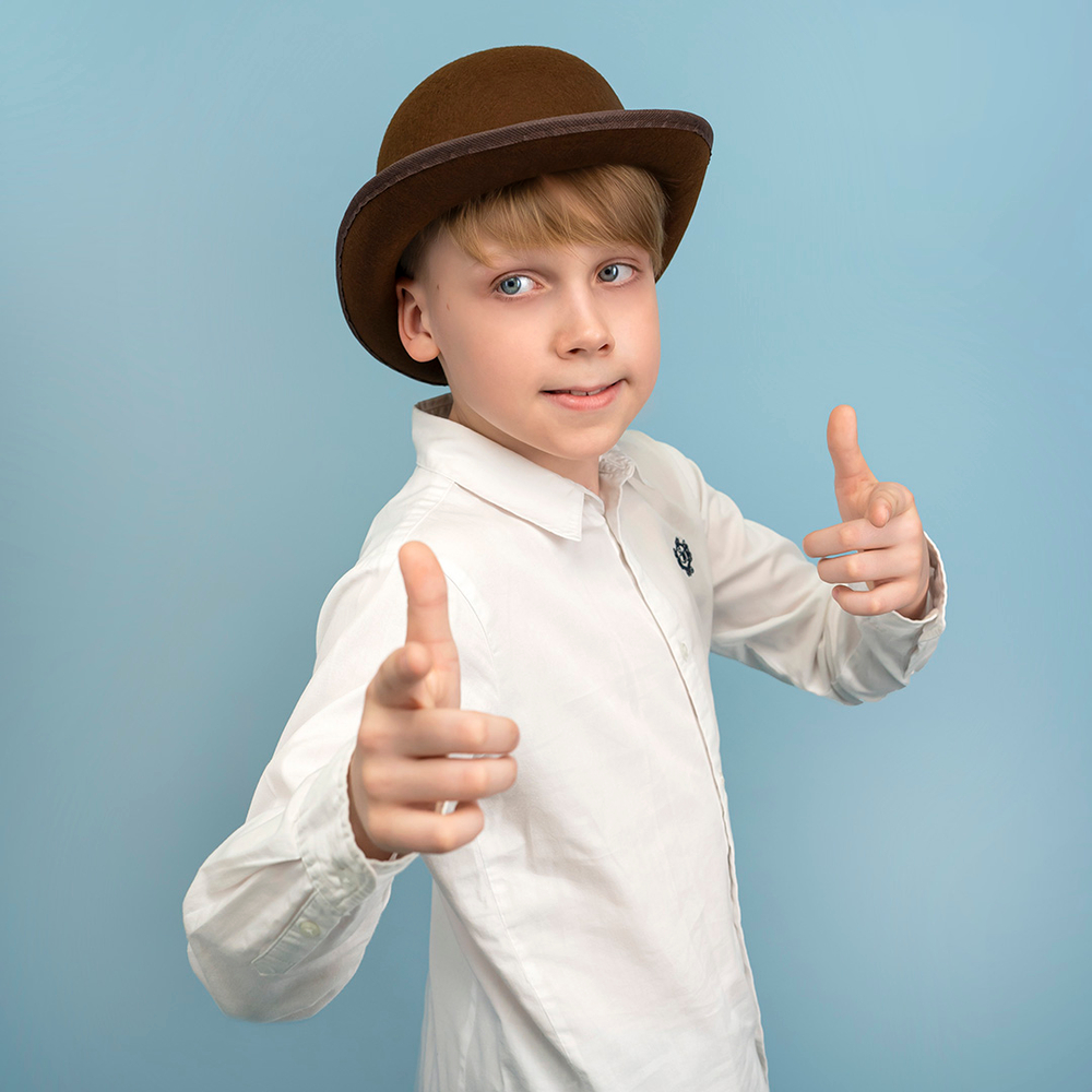 Шляпа Котелок, фетр, Коричневый, 56-58 разм.