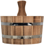 Ушат шайка 3,5л с нержавеющей вставкой,обожжённая липа