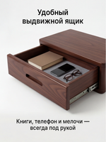 Тумба прикроватная, 47х29х15, Мелания, подвесная, с ящиком, коричневый, массив березы