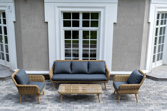 "Прованс" лаунж-зона плетеная из искусственного ротанга, цвет соломенный