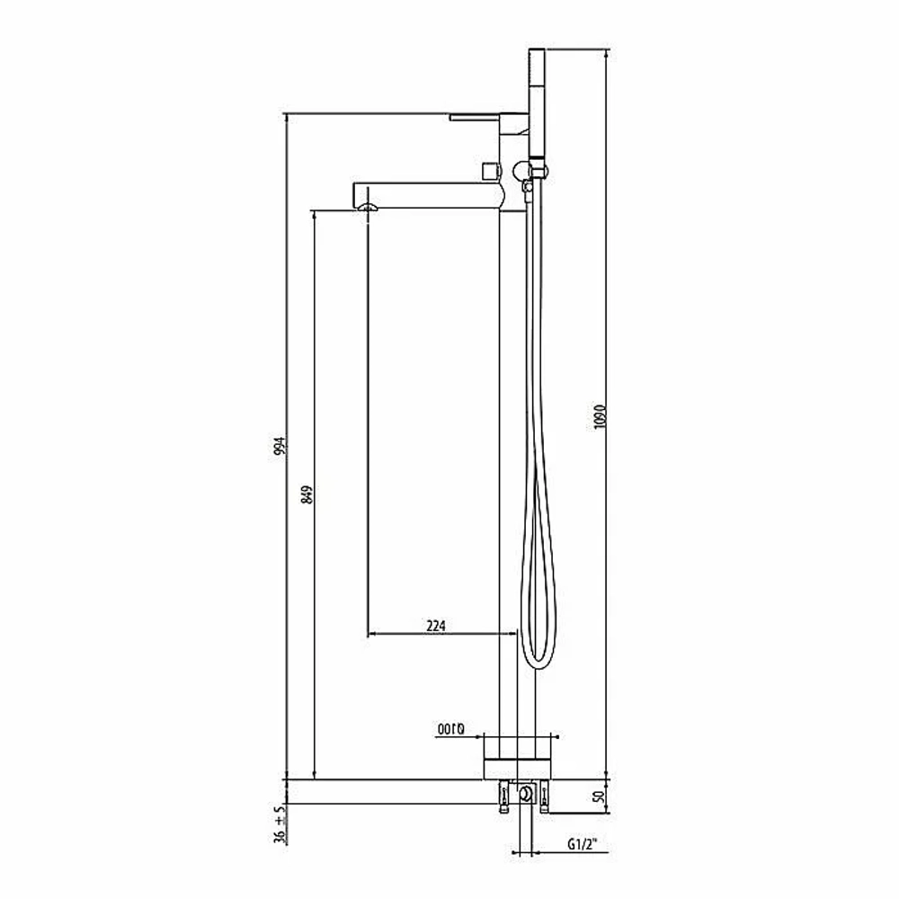 Смеситель для ванны Gattoni Circle One 9008/90NO