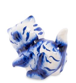 ГЛ- 363 Фигурка «Кот-Пушистик» (Гжельский фарфор)