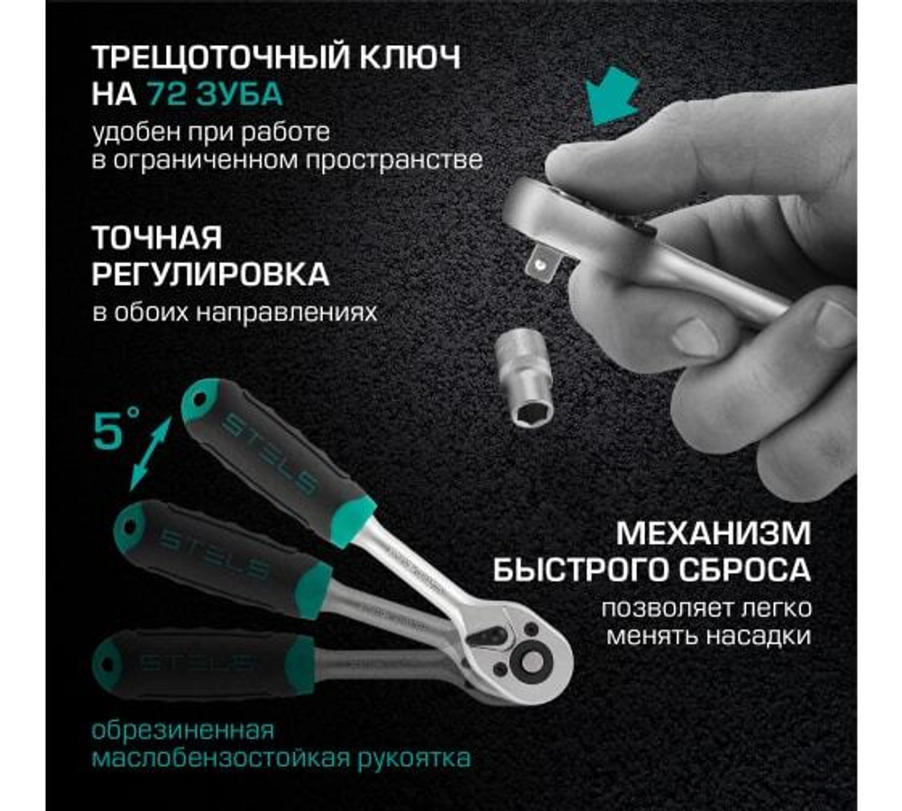 НАБОР ИНСТРУМЕНТОВ STELS 1/2 1/4 82ПРЕДМ 14105