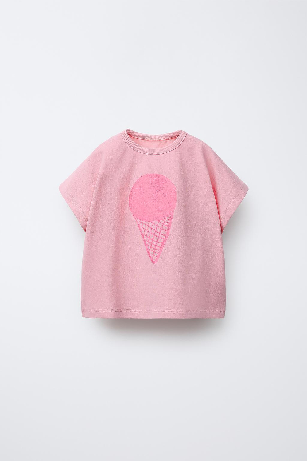 ZARA ФУТБОЛКА С ПРИНТОМ, ЦВЕТ РОЗОВОГО ДЕРЕВА