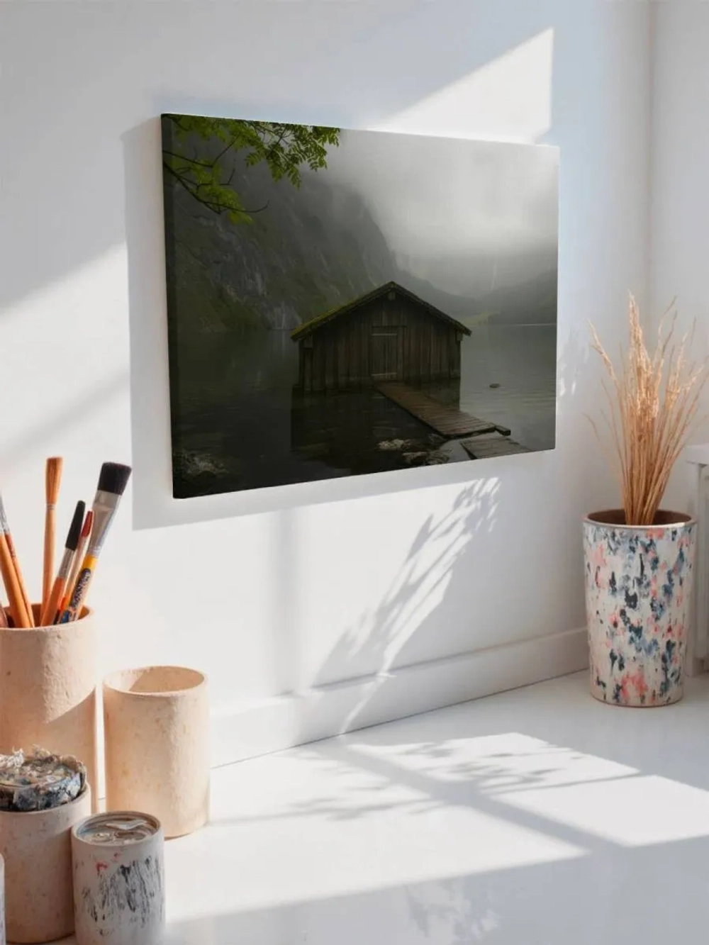 Картина на стену 40 X 50 Домик на озере