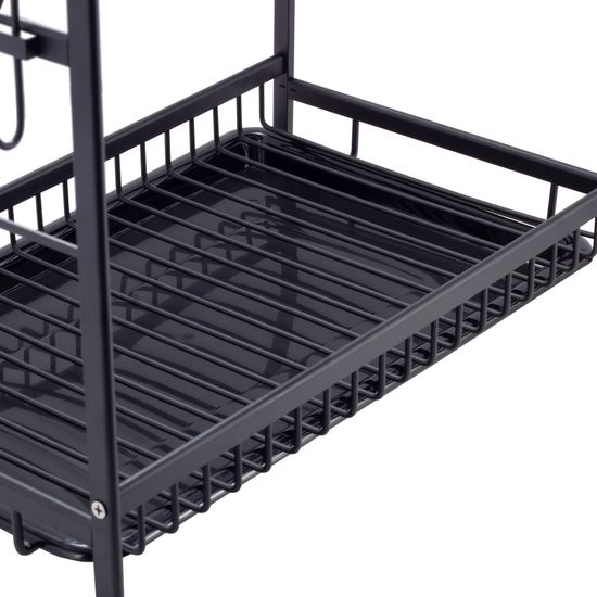 Сушилка для посуды Ofenbach NB 100401 двухъярусная черная (52х24,7х34,5 см) из алюминия с поддоном