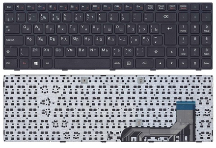 Клавиатура для ноутбука Lenovo Ideapad 100-15, 100-15IBY, B50-10, B5010 Series (Черная, с черной рамкой)