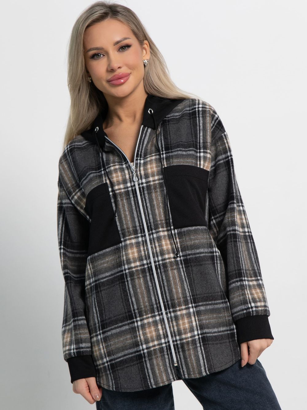 Рубашка Больше чем стиль НЬЮ (серо-бежевая) Б15125-50М LT Collection