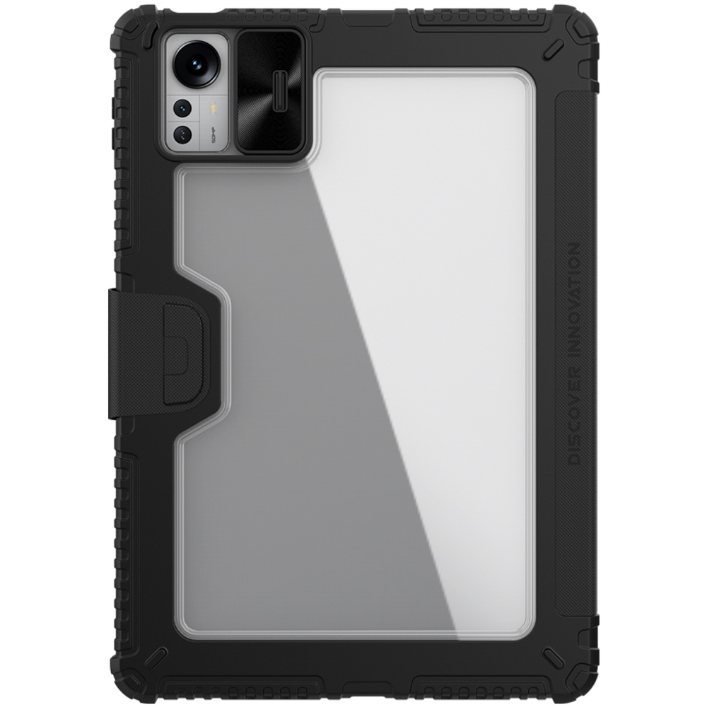 Чехол книжка с защитной шторкой для камеры от Nillkin для планшета Xiaomi Pad 5 Pro 12.4, серия Bumper Pro