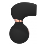 Черный вакуум-волновой клиторальный стимулятор с вибрацией Irresistible Invincible Black IRR003BLK