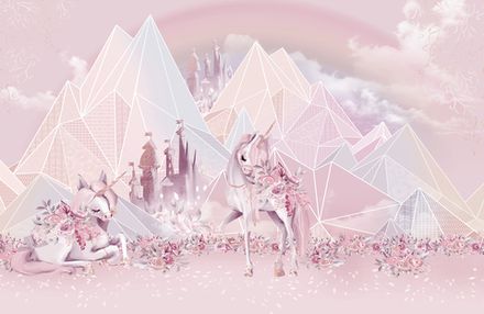 Фотообои Горы и единорожки (Ширина 4,15 м)