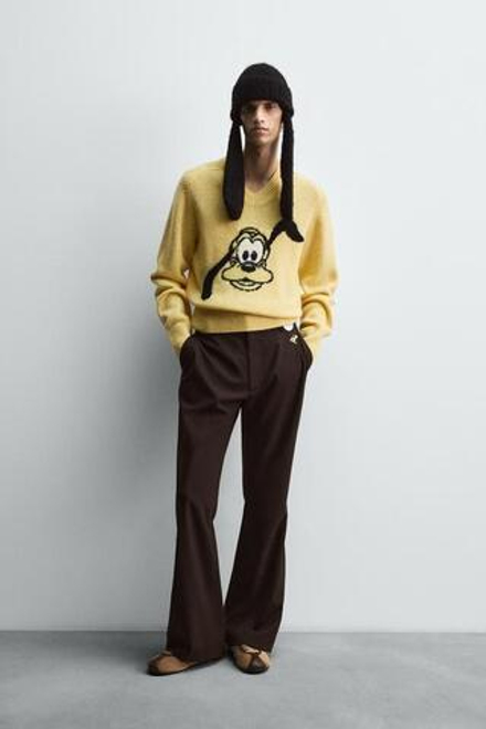 ZARA HARRY LAMBERT X DISNEY ШЕРСТЯНОЙ ДЖЕМПЕР С ПЛУТО, ЖЕЛТЫЙ