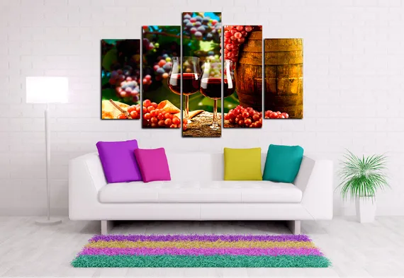 Модульная картина " Домашнее вино из винограда "