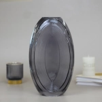 Ваза стеклянная «Мальвина» 15*26см серый