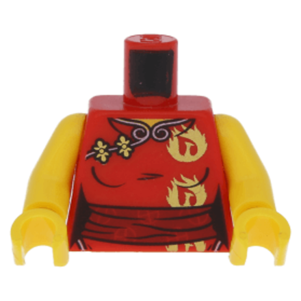 Женская мантия Ниндзяго с темно-красным поясом и узором золотого феникса