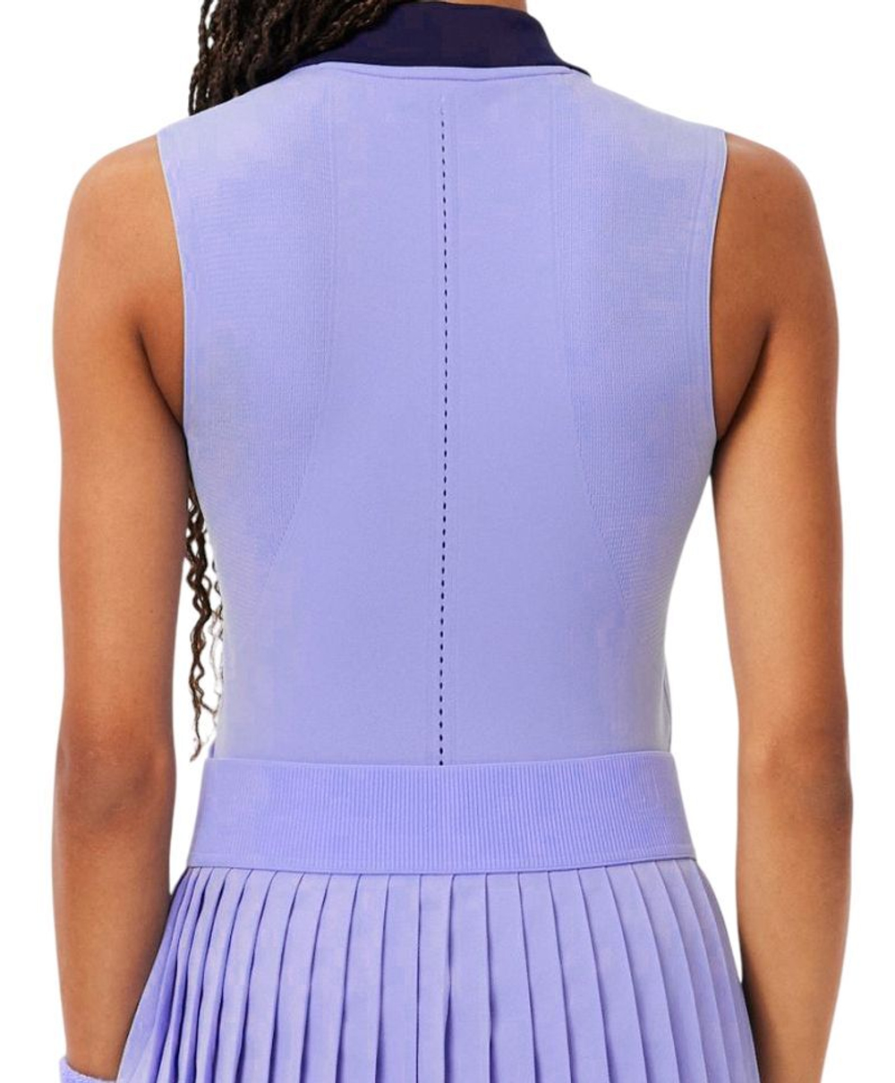 Женское теннисное поло Lacoste Sleeveless Stretch Knit Tennis - purple/navy blue