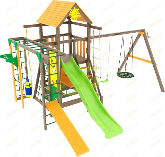 Детская площадка Спорт 1 с качелями гнездо