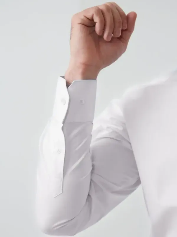 Рубашка приталенная SLIM FIT с длинным рукавом, белая