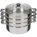 Мантоварка сталь, 30 см, 21.5 л, 4 секц, Катунь, крышка стекло, КТ-304A/Т