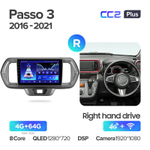 Teyes CC2 Plus 9" для Toyota Passo 2016-2021 (прав)