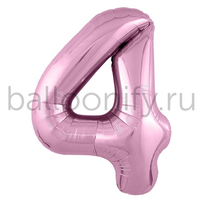 Шар ЦИФРА 4 Металлик Flamingo 40" 102 см