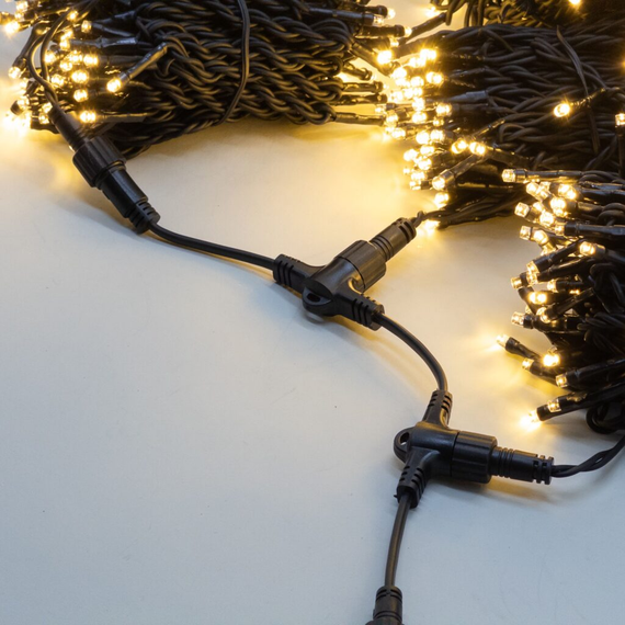Комплект гирлянды на деревья 60 м., 3 луча по 20 м., 24V, 600 теплых-белых LED ламп, статика, черный каучук, IP54, LTC (ECO600-11-1WW)