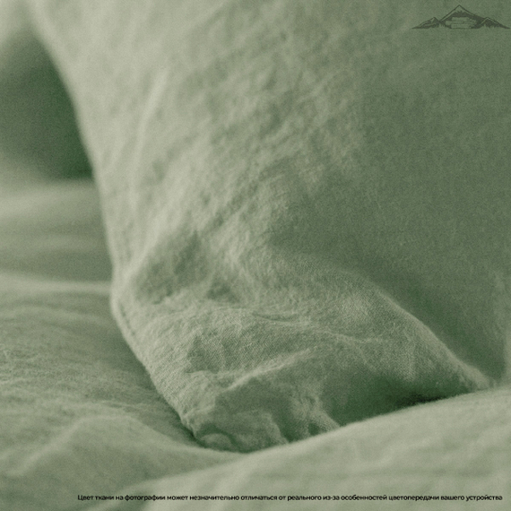 Вареный (стираный) хлопок, цв.Оливково-зеленый меланж | ш.250 см | 145 г/м² | хлопок-100%
