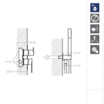 Встраиваемый смеситель для душа на 2 выхода с ручным душем ALEXIA SK3615021