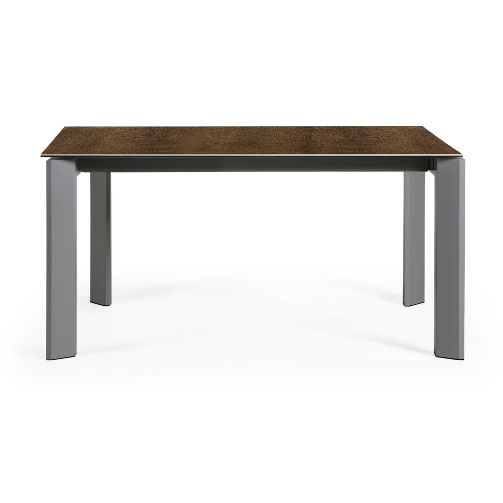 Стол Atta 160 (220) x90 антрацит, коричневый, керамика