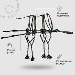 Шлея украшенная выездная из кожи для средней лошади 3.1-4 метра