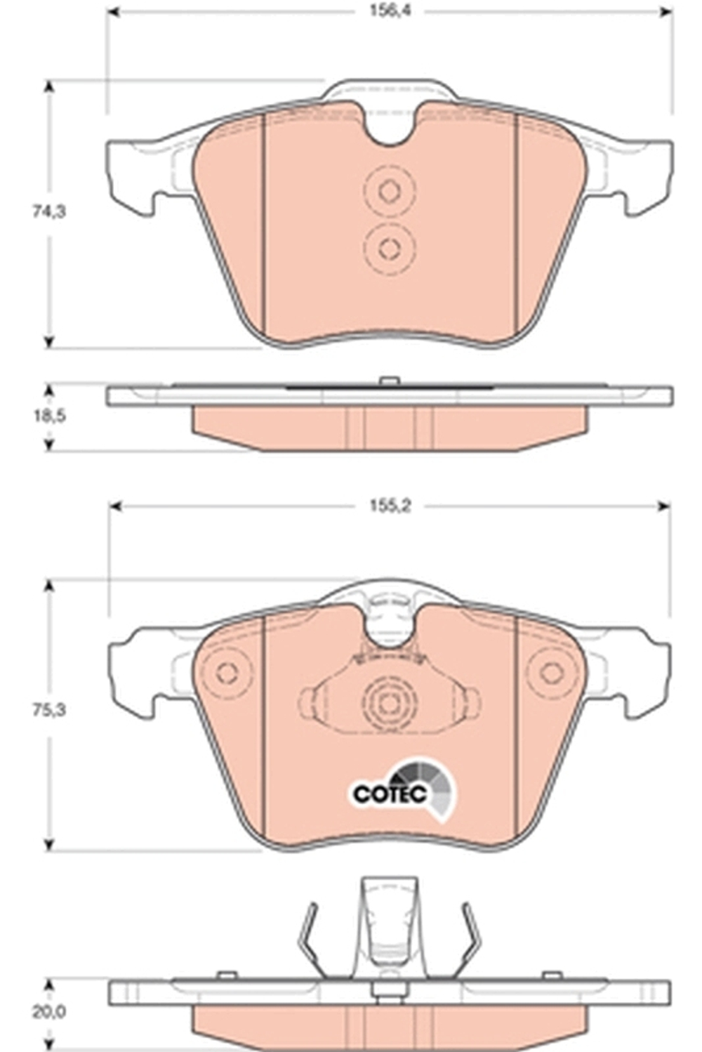 TRW - GDB1684-TRW - Brake Pad Set, disc brake