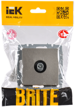 BRITE Розетка TV проходная РТВ10-0-БрШ шампань IEK