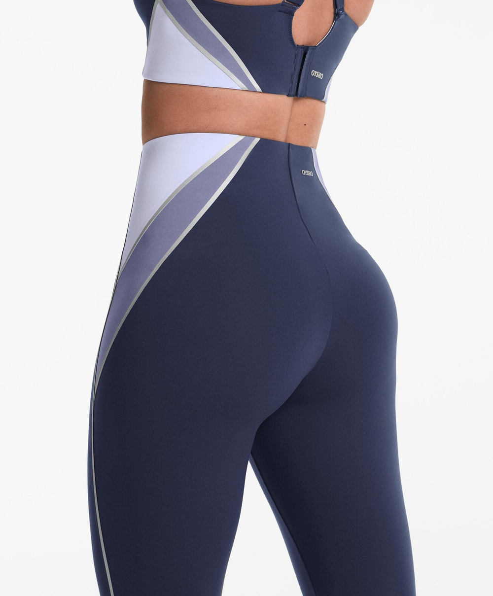 OYSHO Компрессионные легинсы Compressive длиной 65 см, синий