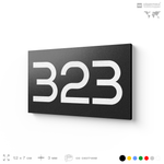 Номер на дверь 323, табличка на дверь для офиса, квартиры, кабинета, аудитории, склада, черная 120х70 мм, Айдентика Технолоджи