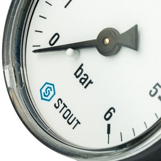 Манометр аксиальный Stout 1/4", 6 бар, 50 мм (SIM-0009-500608)