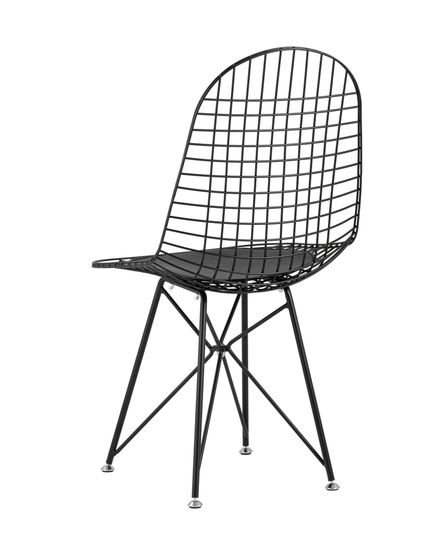 Стул обеденный Eiffel черный с черной подушкой 4 шт