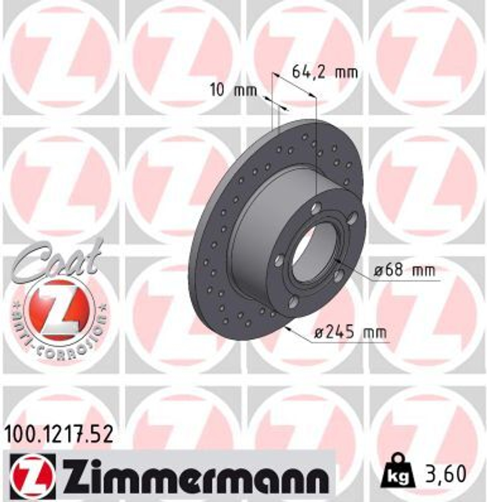 ZIMMERMANN - 100121752-ZIM - Brake Disc