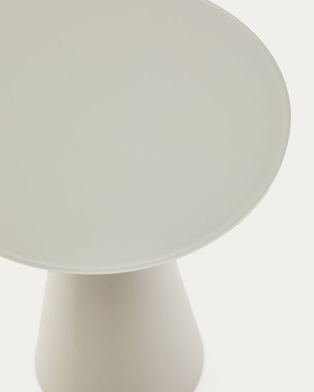 Журнальный столик Wilshire из матового стекла и стали матово-серый Ø35 см