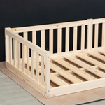 Кровать детская, 90х200, Буфалина, односпальная, с бортиком, из массива дерева с настилом, натуральная, Dipriz