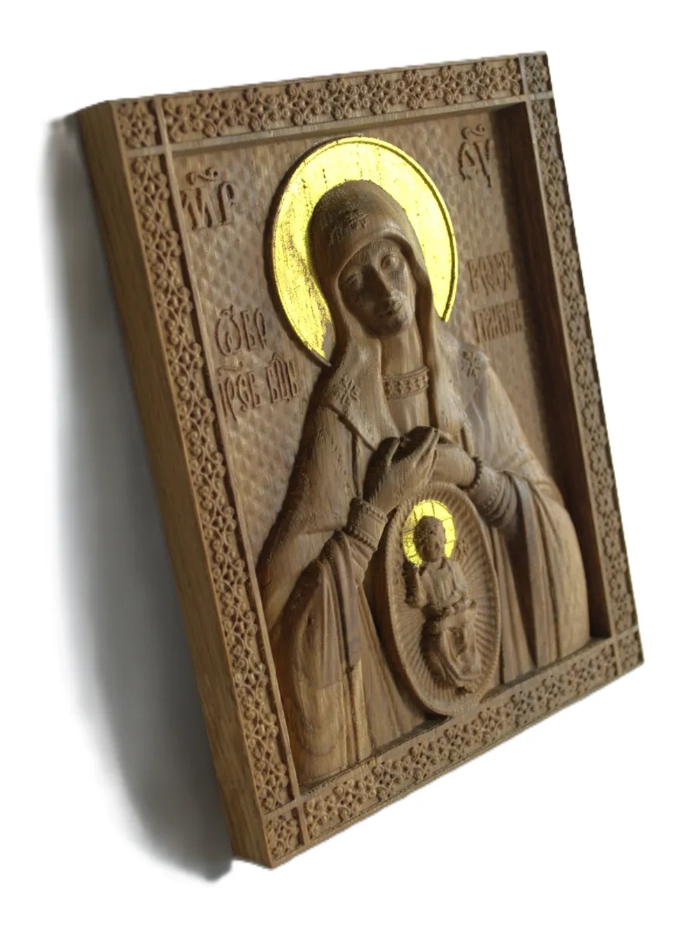 Освященная Икона Божией Матери «Помощница в родах» из дуба
