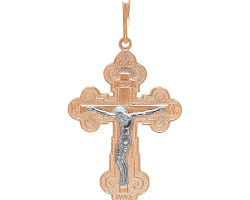 Крест из серебра с позолотой 530504д