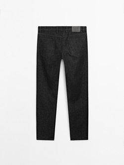 Massimo Dutti Зауженные джинсы из смесового хлопка, черный