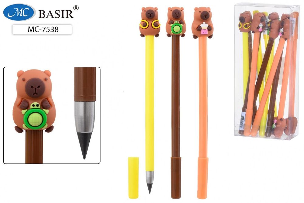 Карандаш вечный "Капибара" цветной корпус, прорезин.наконечник, ассорти (Basir) Карандаш вечный "Капибара" цветной корпус, прорезин.наконечник, ассорти (Basir)