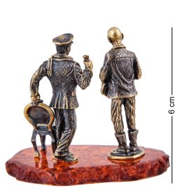 AM-3666 Фигурка «Киса Воробьянинов и Остап Бендер» (латунь, янтарь)