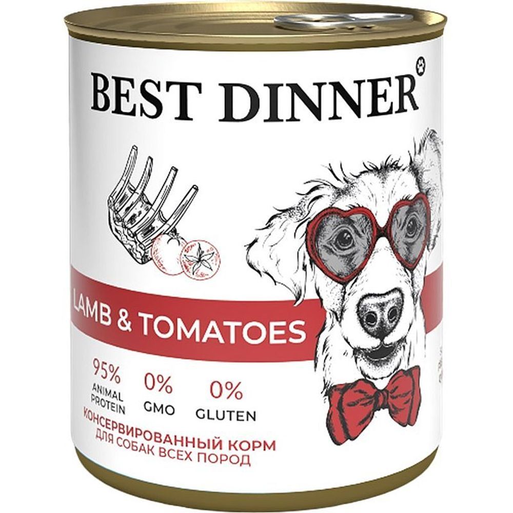 Влажный корм для собак Best Dinner с ягенком и томатами 850 г